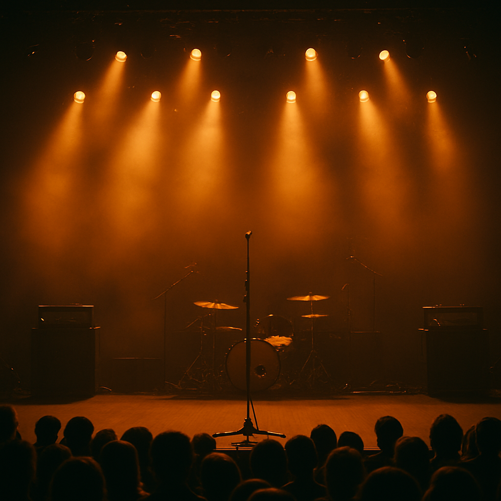 Artist with guitar performing